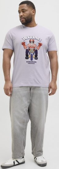Jack & Jones Anatomy Skull Crew Neck T-Shirt Violet - Koszulki - T-shirty meskie Duże Rozmiary - 2XL-14XL