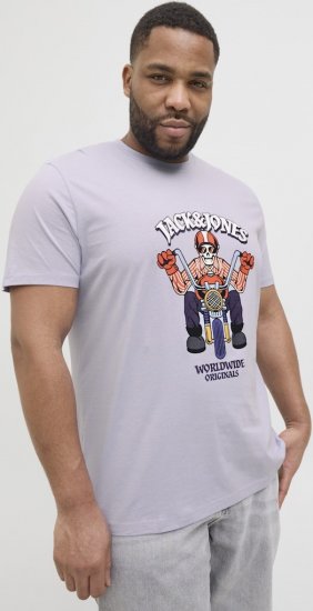 Jack & Jones Anatomy Skull Crew Neck T-Shirt Violet - Koszulki - T-shirty meskie Duże Rozmiary - 2XL-14XL