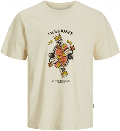 Jack & Jones Anatomy Skull Crew Neck T-Shirt Antique White - Koszulki - T-shirty meskie Duże Rozmiary - 2XL-14XL