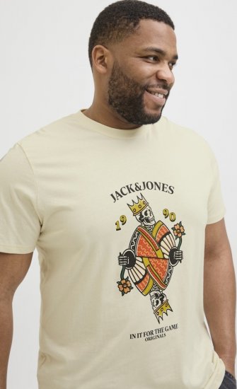 Jack & Jones Anatomy Skull Crew Neck T-Shirt Antique White - Koszulki - T-shirty meskie Duże Rozmiary - 2XL-14XL