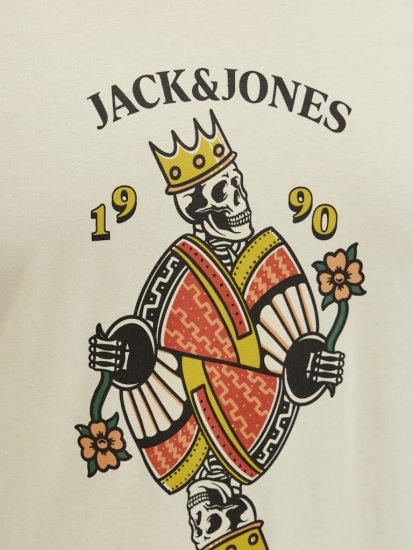 Jack & Jones Anatomy Skull Crew Neck T-Shirt Antique White - Koszulki - T-shirty meskie Duże Rozmiary - 2XL-14XL