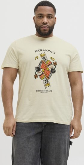 Jack & Jones Anatomy Skull Crew Neck T-Shirt Antique White - Koszulki - T-shirty meskie Duże Rozmiary - 2XL-14XL
