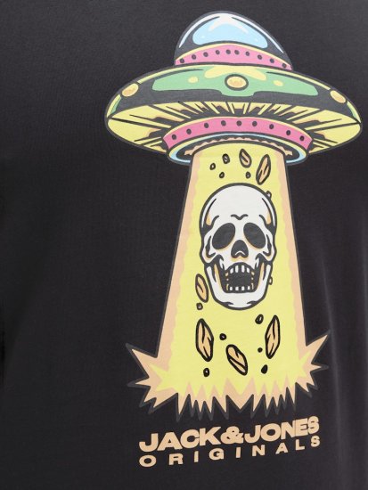 Jack & Jones Anatomy Skull Crew Neck T-Shirt Black - Koszulki - T-shirty meskie Duże Rozmiary - 2XL-14XL
