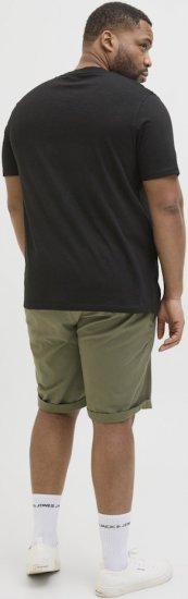 Jack & Jones Split Pocket Print T-Shirt Black - Koszulki - T-shirty meskie Duże Rozmiary - 2XL-14XL