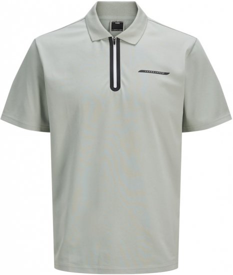 Jack & Jones Fusion Pique Zipper Polo Green/Blue - Koszulki polo - Koszulki Polo 2XL-8XL