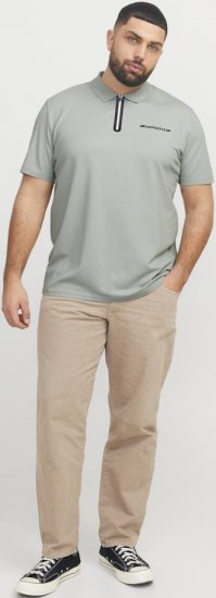 Jack & Jones Fusion Pique Zipper Polo Green/Blue - Koszulki polo - Koszulki Polo 2XL-8XL