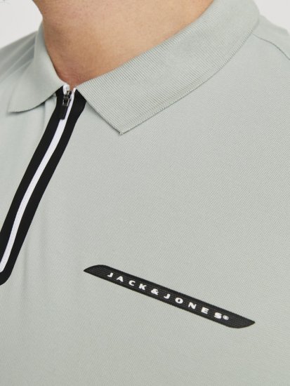 Jack & Jones Fusion Pique Zipper Polo Green/Blue - Koszulki polo - Koszulki Polo 2XL-8XL