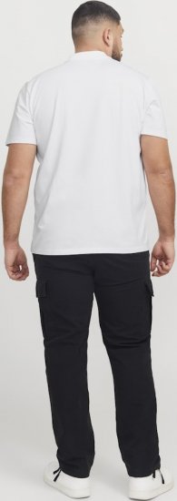 Jack & Jones Fusion Pique Zipper Polo Bright White - Koszulki polo - Koszulki Polo 2XL-8XL