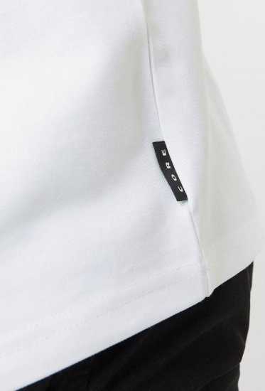 Jack & Jones Fusion Pique Zipper Polo Bright White - Koszulki polo - Koszulki Polo 2XL-8XL