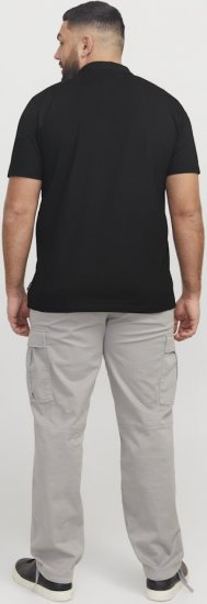 Jack & Jones Fusion Pique Zipper Polo Black - Koszulki polo - Koszulki Polo 2XL-8XL
