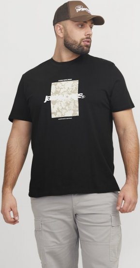 Jack & Jones Tarmac Camo Crew Neck T-Shirt Black - Koszulki - T-shirty meskie Duże Rozmiary - 2XL-14XL