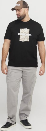 Jack & Jones Tarmac Camo Crew Neck T-Shirt Black - Koszulki - T-shirty meskie Duże Rozmiary - 2XL-14XL