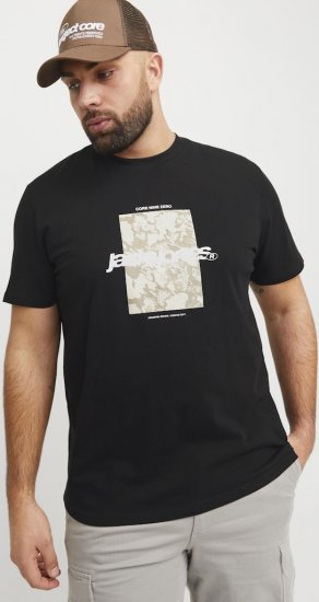 Jack & Jones Tarmac Camo Crew Neck T-Shirt Black - Koszulki - T-shirty meskie Duże Rozmiary - 2XL-14XL