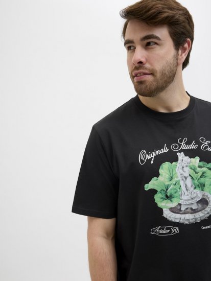 Jack & Jones Hydra Crew Neck T-Shirt Black - Koszulki - T-shirty meskie Duże Rozmiary - 2XL-14XL