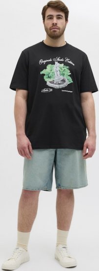 Jack & Jones Hydra Crew Neck T-Shirt Black - Koszulki - T-shirty meskie Duże Rozmiary - 2XL-14XL