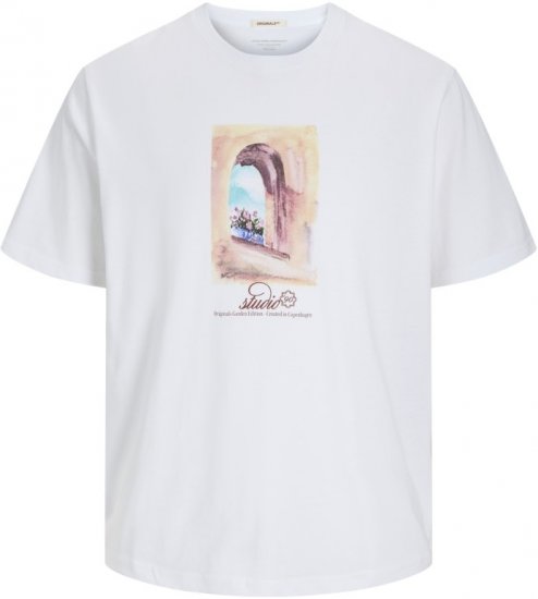 Jack & Jones Hydra Crew Neck T-Shirt Bright White - Koszulki - T-shirty meskie Duże Rozmiary - 2XL-14XL
