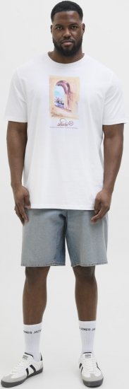 Jack & Jones Hydra Crew Neck T-Shirt Bright White - Koszulki - T-shirty meskie Duże Rozmiary - 2XL-14XL