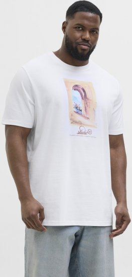 Jack & Jones Hydra Crew Neck T-Shirt Bright White - Koszulki - T-shirty meskie Duże Rozmiary - 2XL-14XL