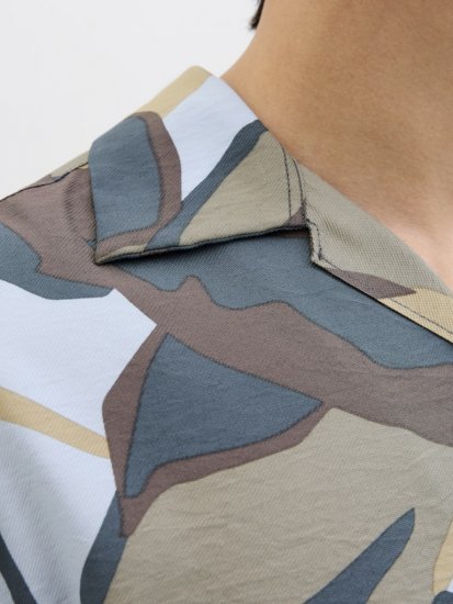 Jack & Jones Vira Marshall AOP Short Sleeve Shirt Silver Sage - Koszule - Koszule 2XL-10XL