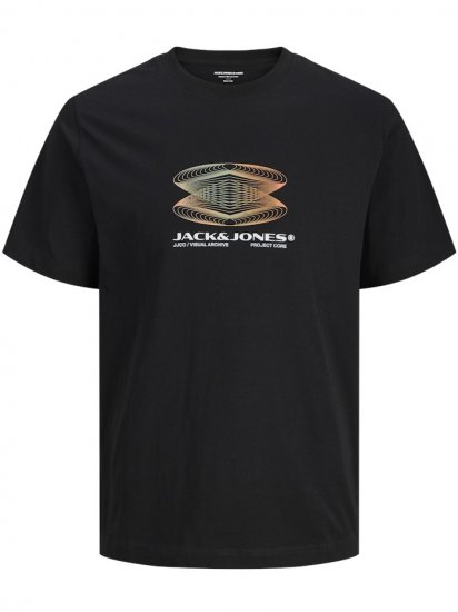 Jack & Jones Calma Crew Neck T-Shirt Black - Koszulki - T-shirty meskie Duże Rozmiary - 2XL-14XL