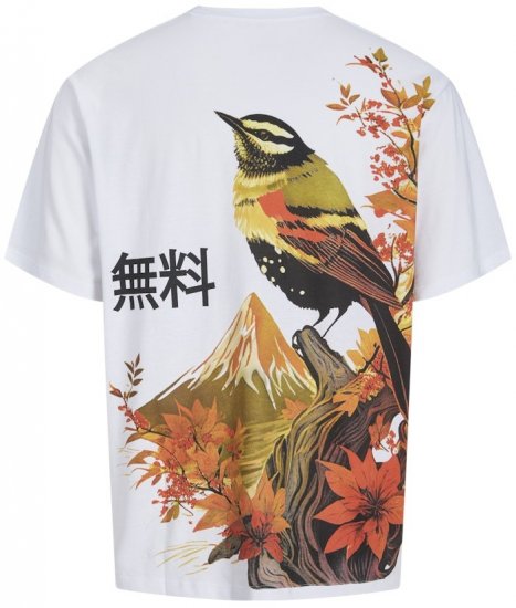 Jack & Jones Fuji Crew Neck T-Shirt Bright White - Koszulki - T-shirty meskie Duże Rozmiary - 2XL-14XL