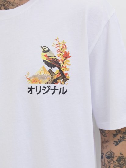 Jack & Jones Fuji Crew Neck T-Shirt Bright White - Koszulki - T-shirty meskie Duże Rozmiary - 2XL-14XL