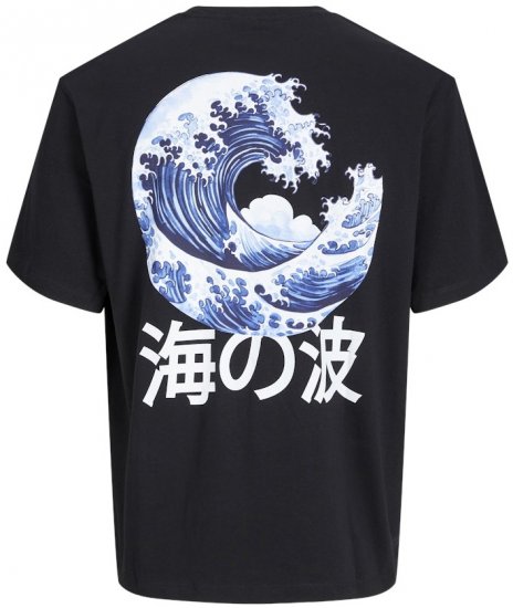 Jack & Jones Fuji Crew Neck T-Shirt Black - Koszulki - T-shirty meskie Duże Rozmiary - 2XL-14XL