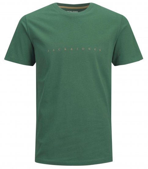 Jack & Jones JJFONT T-Shirt Green - Koszulki - T-shirty meskie Duże Rozmiary - 2XL-14XL