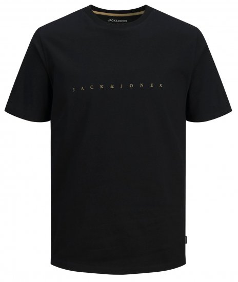 Jack & Jones JJFONT T-Shirt Black - Koszulki - T-shirty meskie Duże Rozmiary - 2XL-14XL