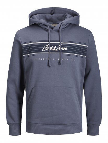 Jack & Jones JJLEO SWEAT Hoodie Gray - Bluzy & bluzy z kapturem - Bluzy & Bluzy z kapturem 2XL-12XL