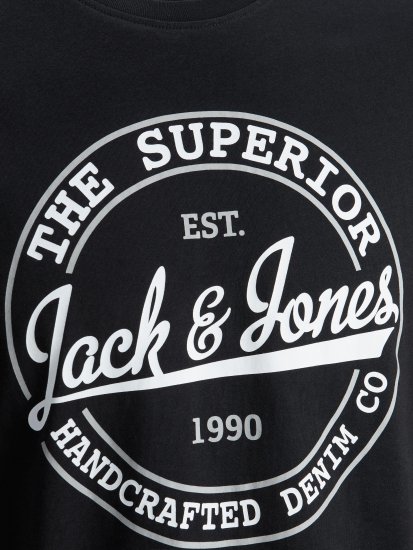 Jack & Jones JJBRAT T-Shirt Black - Koszulki - T-shirty meskie Duże Rozmiary - 2XL-14XL