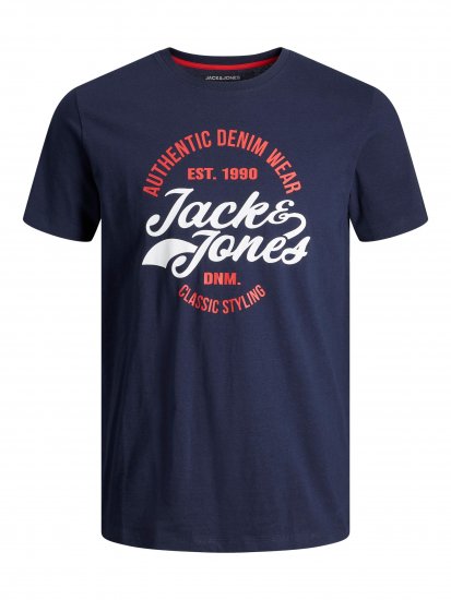 Jack & Jones JJBRAT T-Shirt Navy - Koszulki - T-shirty meskie Duże Rozmiary - 2XL-14XL