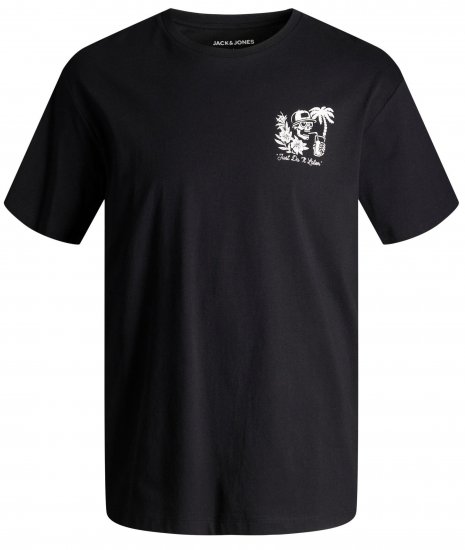 Jack & Jones JJCHILLER With Back Print Black - Koszulki - T-shirty meskie Duże Rozmiary - 2XL-14XL