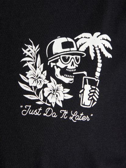 Jack & Jones JJCHILLER With Back Print Black - Koszulki - T-shirty meskie Duże Rozmiary - 2XL-14XL