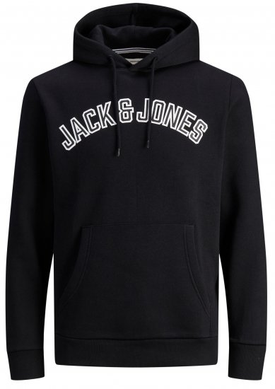 Jack & Jones JJCITY Hoodie Black - Bluzy & bluzy z kapturem - Bluzy & Bluzy z kapturem 2XL-12XL