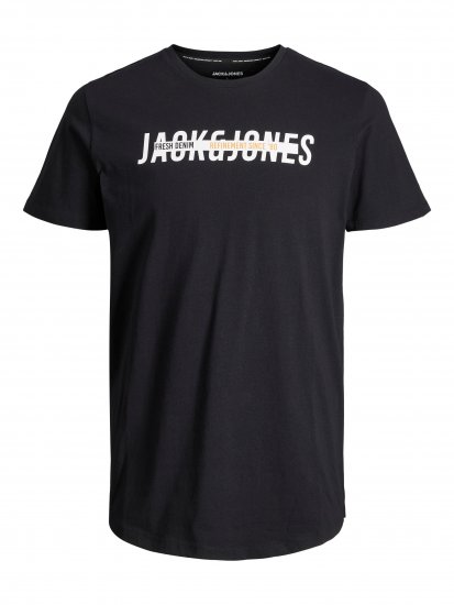 Jack & Jones JJTEO T-Shirt Black - Koszulki - T-shirty meskie Duże Rozmiary - 2XL-14XL