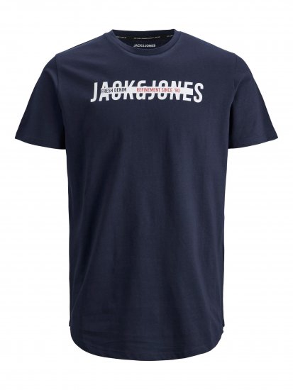 Jack & Jones JJTEO T-Shirt Navy - Koszulki - T-shirty meskie Duże Rozmiary - 2XL-14XL