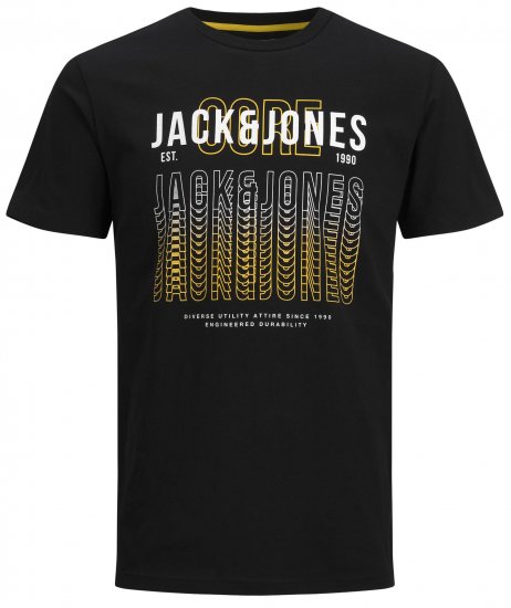 Jack & Jones JJCYBER T-Shirt Black - Koszulki - T-shirty meskie Duże Rozmiary - 2XL-14XL
