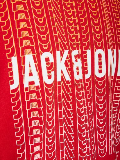 Jack & Jones JJCYBER T-Shirt Red - Koszulki - T-shirty meskie Duże Rozmiary - 2XL-14XL