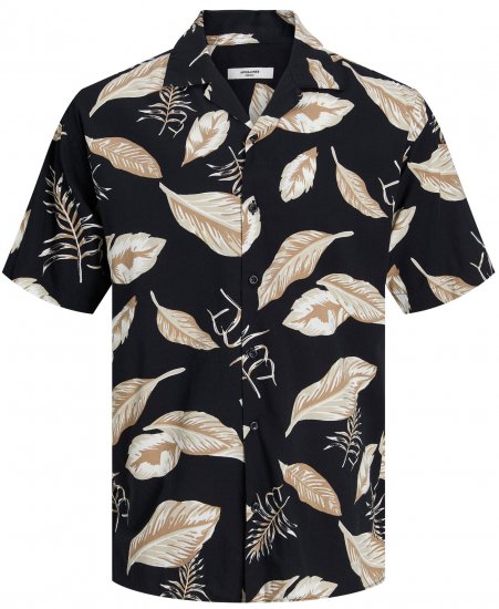 Jack & Jones JPRBLATROPIC Resort Shirt Black - Koszule - Koszule 2XL-10XL