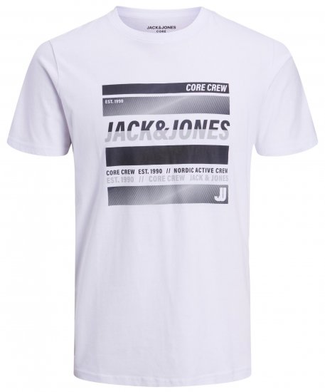 Jack & Jones JCOARC T-Shirt White - Koszulki - T-shirty meskie Duże Rozmiary - 2XL-14XL
