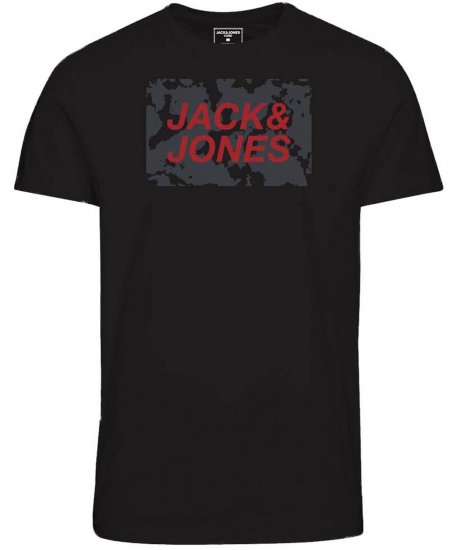 Jack & Jones JCOLAUGE T-Shirt Black - Koszulki - T-shirty meskie Duże Rozmiary - 2XL-14XL
