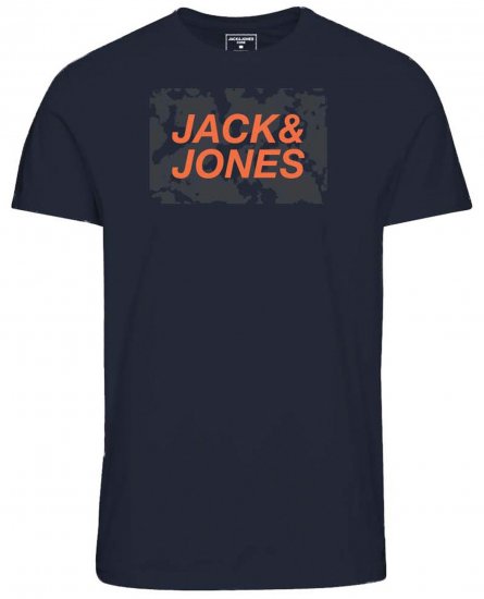 Jack & Jones JCOLAUGE T-Shirt Navy - Koszulki - T-shirty meskie Duże Rozmiary - 2XL-14XL