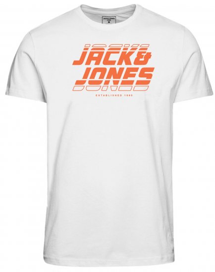 Jack & Jones JCOELLIOT T-Shirt White - Koszulki - T-shirty meskie Duże Rozmiary - 2XL-14XL