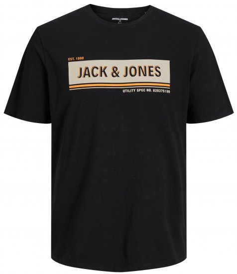 Jack & Jones JCOADAM T-Shirt Black - Koszulki - T-shirty meskie Duże Rozmiary - 2XL-14XL