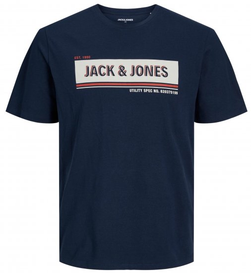 Jack & Jones JCOADAM T-Shirt Navy - Koszulki - T-shirty meskie Duże Rozmiary - 2XL-14XL