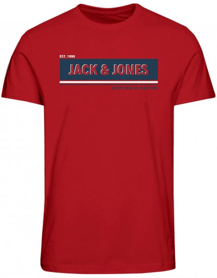 Jack & Jones JCOADAM T-Shirt Pompeian Red - Koszulki - T-shirty meskie Duże Rozmiary - 2XL-14XL
