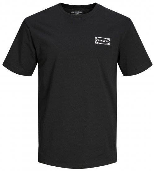 Jack & Jones JCOEDTN T-Shirt with Back Print Black - Koszulki - T-shirty meskie Duże Rozmiary - 2XL-14XL