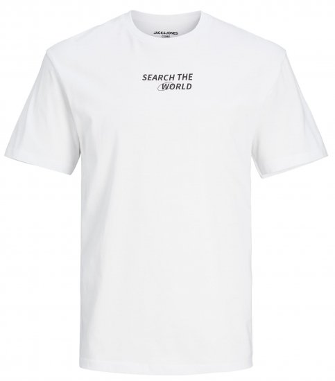 Jack & Jones JCOEDTN T-Shirt White - Koszulki - T-shirty meskie Duże Rozmiary - 2XL-14XL