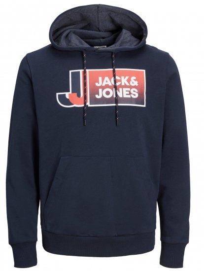 Jack & Jones JCOLOGAN Hoodie Navy Blazer - Bluzy & bluzy z kapturem - Bluzy & Bluzy z kapturem 2XL-12XL